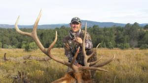 Josh Martin from Texas and guide, Criss,  connected on this New Mexico 5 x 5 bull elk on the last morning of his hunt.  Josh wounded a much larger bull early in the hunt and unfortunately could not recover it, but he will be enjoying his elk steaks all year and I'm sure we will see him back again!  Good job, congrats Josh!