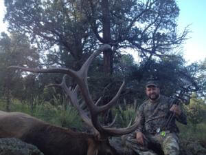 Congratulations goes out to Christian Pfeil-Schneider of Columbia, South America!  Christian and guides Andy and Drew made all the right calls on the fourth morning of Christian's hunt.  It all fell together perfectly! Christian and Andy set up as Drew stayed back doing the calling.  The bull responded quickly and came in head -on to Christian at 37 yards and Christian took the shot head-on.  The bull died within 40 yards!  A lot of hunters won't take a head-on shot because they don't know any better, but it's deadlier than a perfect broadside shot!  Guaranteed!  Christian listened to his guides and ended up harvesting another trophy with H&A Outfitters, Inc.   Good job, good killer instinct and good hunting, Christian!